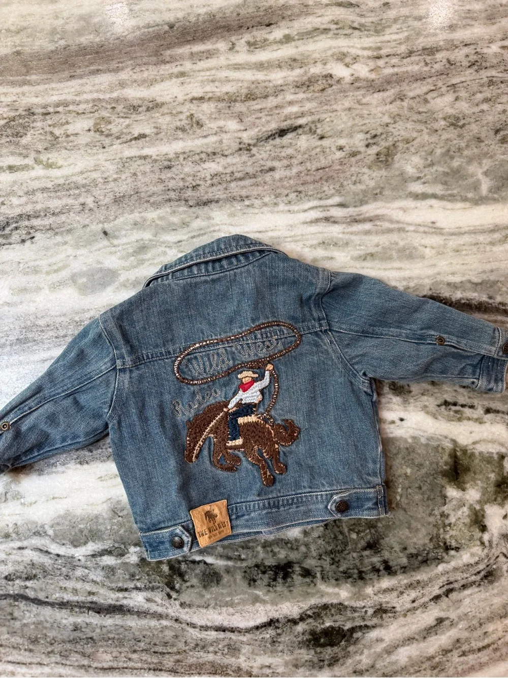 Koala Kids Blue Denim Jean Jacket with Rodeo Embroidery Western Vibes